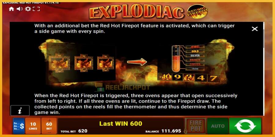 슬롯머신에서의 진정한 즐거움 Explodiac Red Hot Firepot 돈을 위해, 그림 7