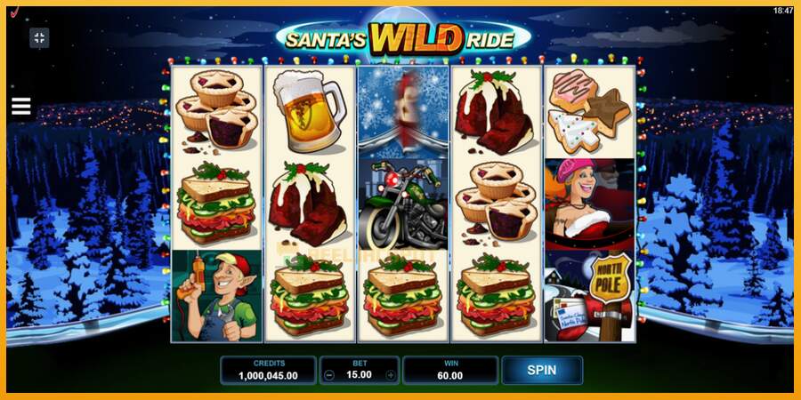 슬롯머신에서의 진정한 즐거움 Santas Wild Ride 돈을 위해, 그림 3