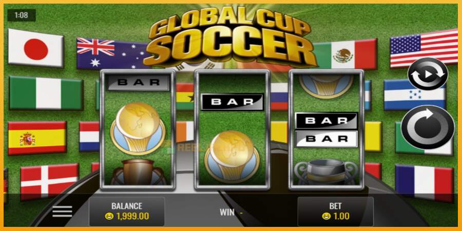 슬롯머신에서의 진정한 즐거움 Global Cup Soccer 돈을 위해, 그림 1