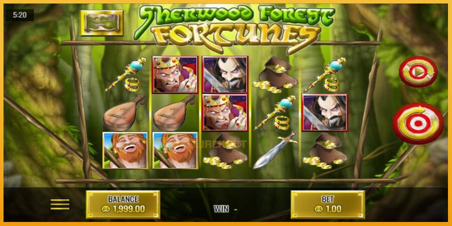 슬롯머신에서의 진정한 즐거움 Sherwood Forest Fortunes 돈을 위해, 그림 1