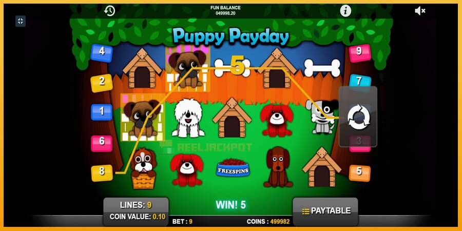 슬롯머신에서의 진정한 즐거움 Puppy Payday 돈을 위해, 그림 3