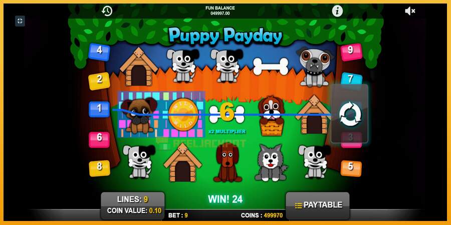 슬롯머신에서의 진정한 즐거움 Puppy Payday 돈을 위해, 그림 4