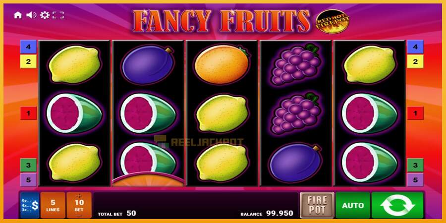 슬롯머신에서의 진정한 즐거움 Fancy Fruits Red Hot Firepot 돈을 위해, 그림 1