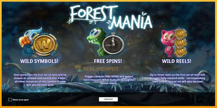 슬롯머신에서의 진정한 즐거움 Forest Mania 돈을 위해, 그림 1