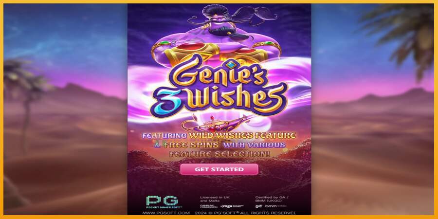 슬롯머신에서의 진정한 즐거움 Genies 3 Wishes 돈을 위해, 그림 1