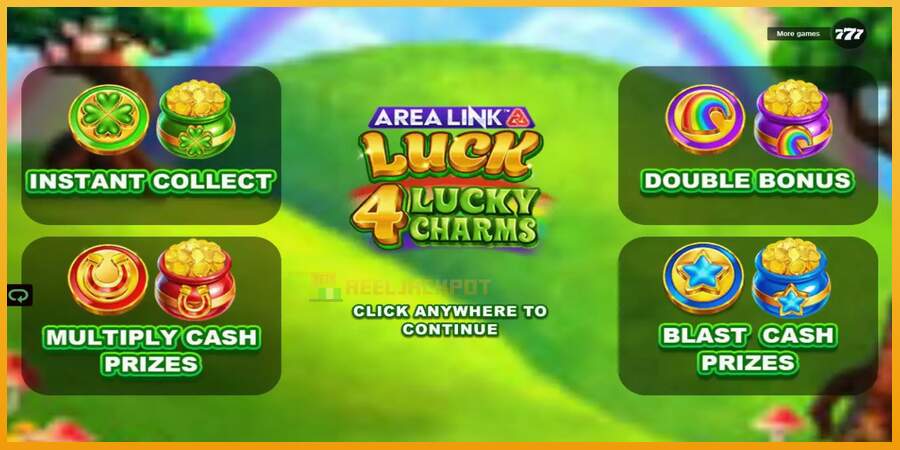 슬롯머신에서의 진정한 즐거움 Area Link Luck 4 Lucky Charms 돈을 위해, 그림 1