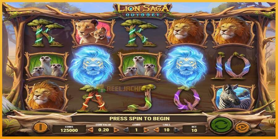 슬롯머신에서의 진정한 즐거움 Lion Saga Odyssey 돈을 위해, 그림 1