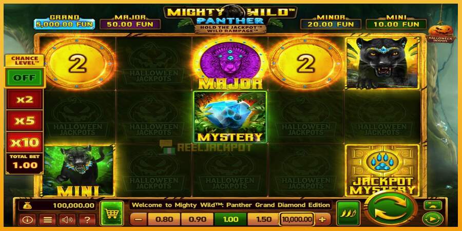 슬롯머신에서의 진정한 즐거움 Mighty Wild: Panther Grand Diamond Edition Halloween Jackpots 돈을 위해, 그림 1