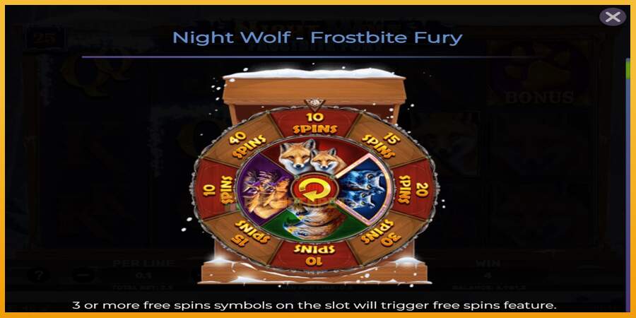 슬롯머신에서의 진정한 즐거움 Night Wolf - Frostbite Fury 돈을 위해, 그림 4