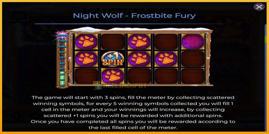 슬롯머신에서의 진정한 즐거움 Night Wolf - Frostbite Fury 돈을 위해, 그림 5