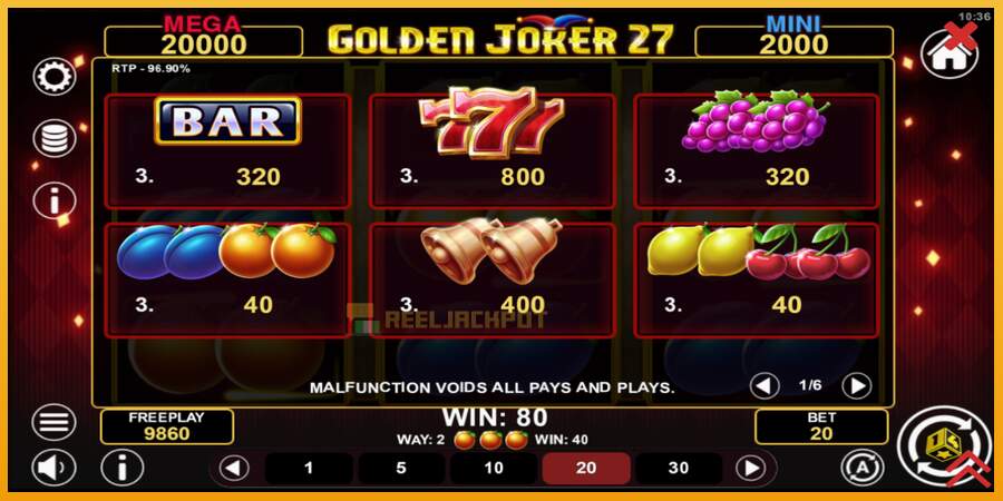 슬롯머신에서의 진정한 즐거움 Golden Joker 27 Hold & Win 돈을 위해, 그림 5