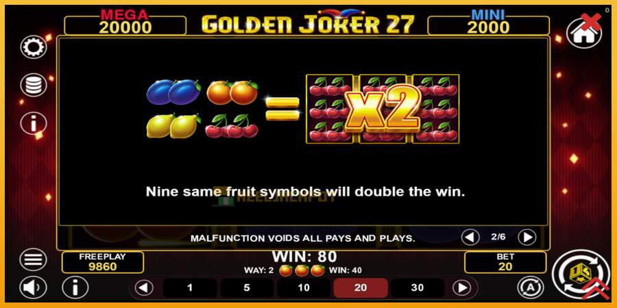 슬롯머신에서의 진정한 즐거움 Golden Joker 27 Hold & Win 돈을 위해, 그림 6