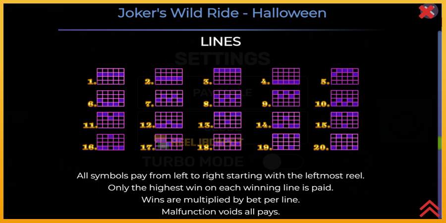 슬롯머신에서의 진정한 즐거움 Jokers Wild Ride Halloween 돈을 위해, 그림 7