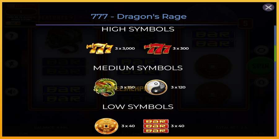 슬롯머신에서의 진정한 즐거움 777 - Dragons Rage 돈을 위해, 그림 5