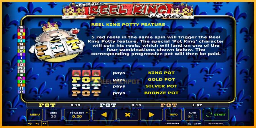 슬롯머신에서의 진정한 즐거움 Reel King Potty 돈을 위해, 그림 4