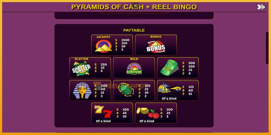 슬롯머신에서의 진정한 즐거움 Pyramids of Cash with Reel Bingo 돈을 위해, 그림 5