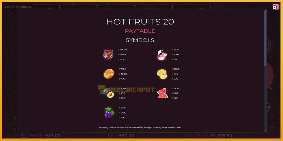 슬롯머신에서의 진정한 즐거움 Hot Fruits 20 돈을 위해, 그림 5