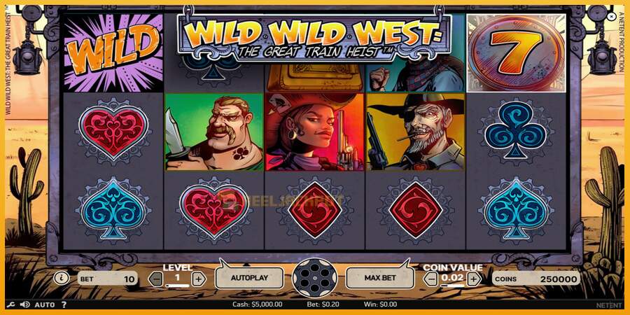 슬롯머신에서의 진정한 즐거움 Wild Wild West 돈을 위해, 그림 1