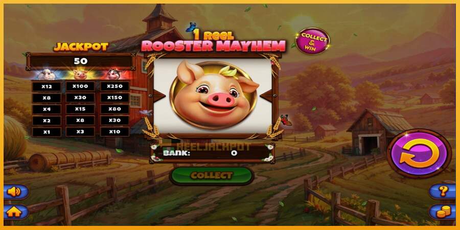 슬롯머신에서의 진정한 즐거움 1 Reel Rooster Mayhem 돈을 위해, 그림 3