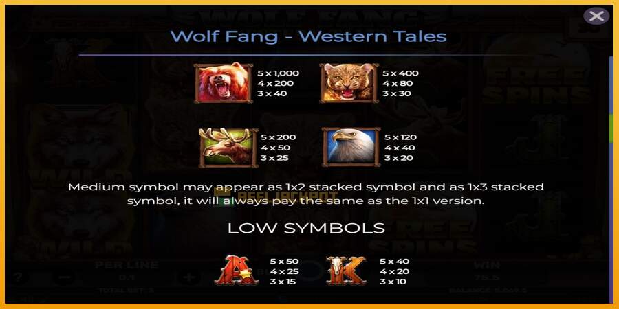 슬롯머신에서의 진정한 즐거움 Wolf Fang - Western Tales 돈을 위해, 그림 5