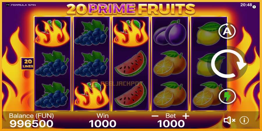 슬롯머신에서의 진정한 즐거움 20 Prime Fruits 돈을 위해, 그림 3