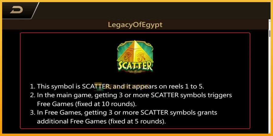 슬롯머신에서의 진정한 즐거움 Legacy of Egypt 돈을 위해, 그림 4