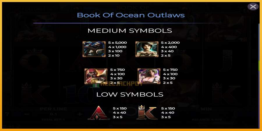 슬롯머신에서의 진정한 즐거움 Book of Ocean Outlaws 돈을 위해, 그림 6