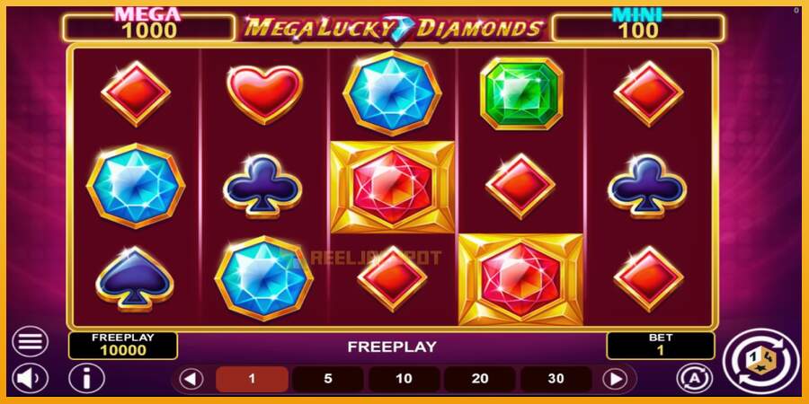 슬롯머신에서의 진정한 즐거움 Mega Lucky Diamonds Hold & Win 돈을 위해, 그림 1