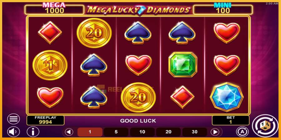 슬롯머신에서의 진정한 즐거움 Mega Lucky Diamonds Hold & Win 돈을 위해, 그림 2