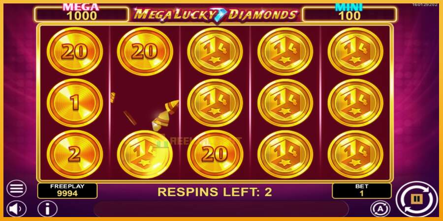 슬롯머신에서의 진정한 즐거움 Mega Lucky Diamonds Hold & Win 돈을 위해, 그림 3