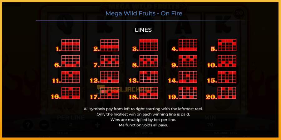 슬롯머신에서의 진정한 즐거움 Mega Wild Fruits - On Fire 돈을 위해, 그림 7