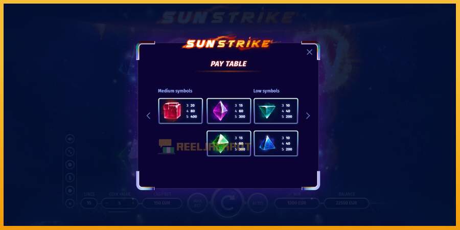 슬롯머신에서의 진정한 즐거움 Sun Strike 돈을 위해, 그림 6