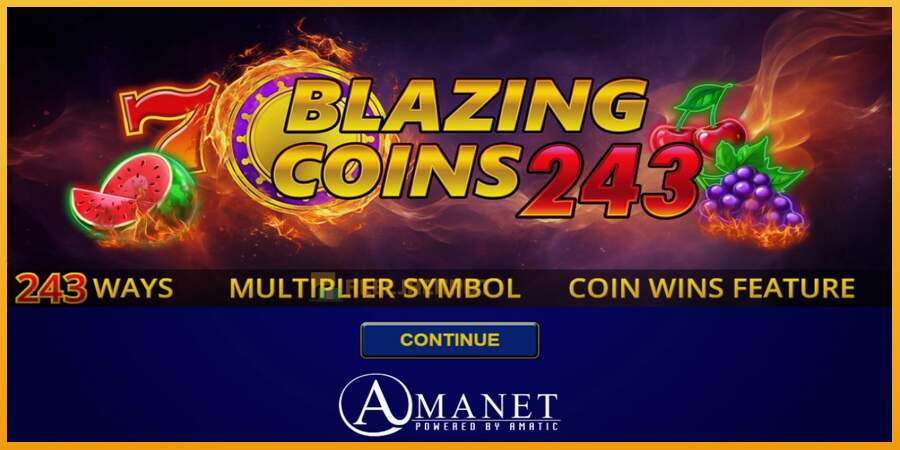 슬롯머신에서의 진정한 즐거움 Blazing Coins 243 돈을 위해, 그림 1