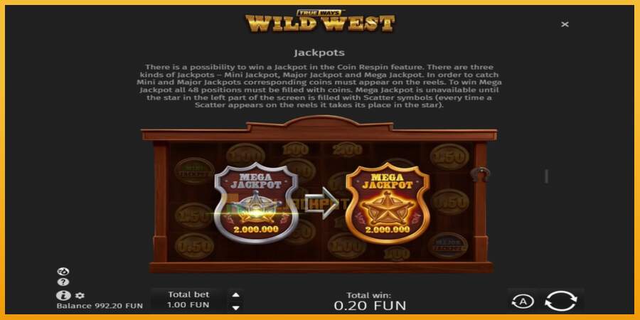 슬롯머신에서의 진정한 즐거움 Wild West Trueways 돈을 위해, 그림 6