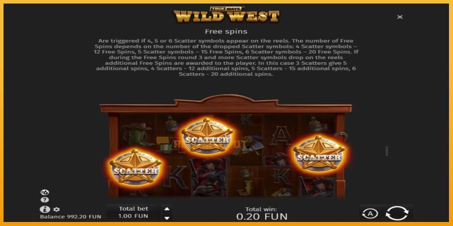 슬롯머신에서의 진정한 즐거움 Wild West Trueways 돈을 위해, 그림 7