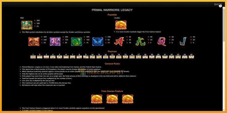 슬롯머신에서의 진정한 즐거움 Primal Warriors: Legacy 돈을 위해, 그림 7