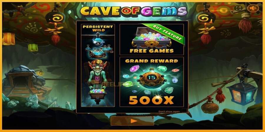 슬롯머신에서의 진정한 즐거움 Cave of Gems 돈을 위해, 그림 1