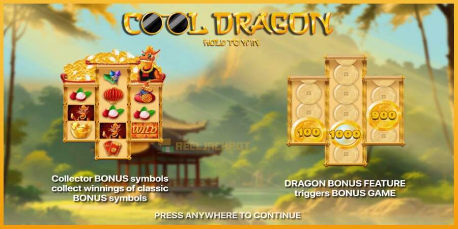 슬롯머신에서의 진정한 즐거움 Cool Dragon: Hold to Win 돈을 위해, 그림 1