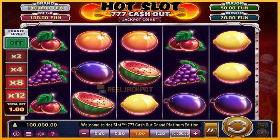 슬롯머신에서의 진정한 즐거움 Hot Slot: 777 Cash Out Grand Platinum Edition 돈을 위해, 그림 1