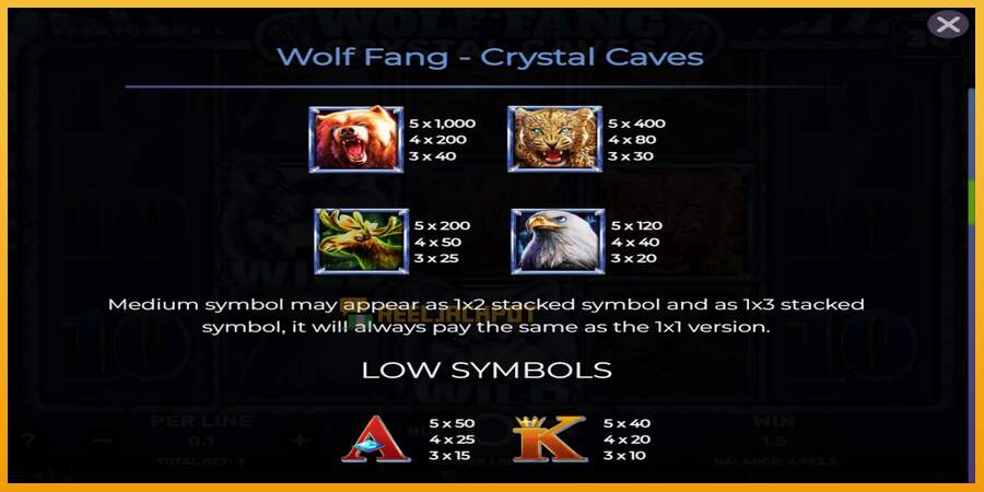 슬롯머신에서의 진정한 즐거움 Wolf Fang - Crystal Caves 돈을 위해, 그림 6