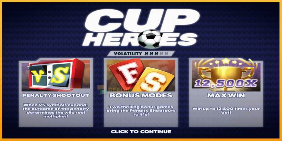 슬롯머신에서의 진정한 즐거움 Cup Heroes 돈을 위해, 그림 1