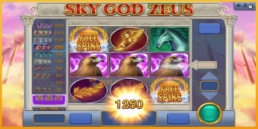 슬롯머신에서의 진정한 즐거움 Sky God Zeus 3x3 돈을 위해, 그림 2