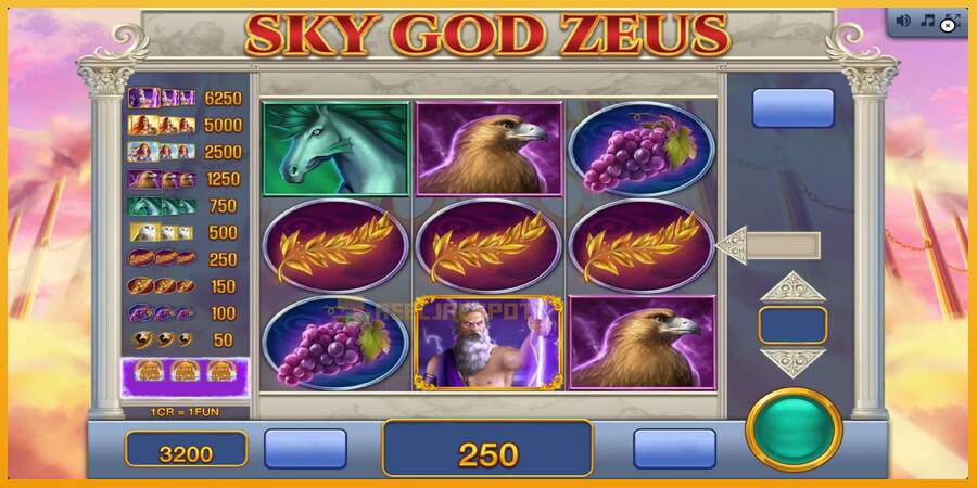 슬롯머신에서의 진정한 즐거움 Sky God Zeus 3x3 돈을 위해, 그림 3