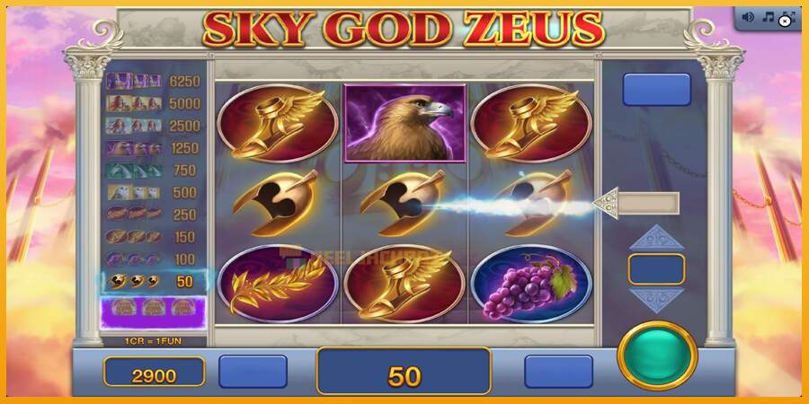 슬롯머신에서의 진정한 즐거움 Sky God Zeus 3x3 돈을 위해, 그림 4