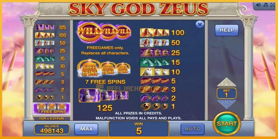 슬롯머신에서의 진정한 즐거움 Sky God Zeus 3x3 돈을 위해, 그림 7