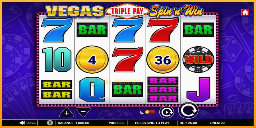 슬롯머신에서의 진정한 즐거움 Vegas Triple Pay Spin n Win 돈을 위해, 그림 1