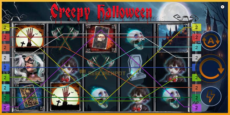 슬롯머신에서의 진정한 즐거움 Creepy Halloween 돈을 위해, 그림 2