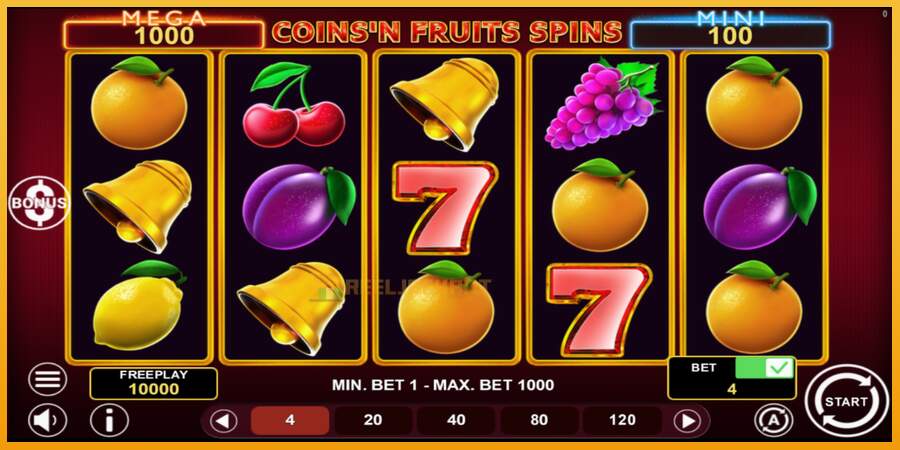 슬롯머신에서의 진정한 즐거움 Coinsn Fruits Spins 돈을 위해, 그림 2