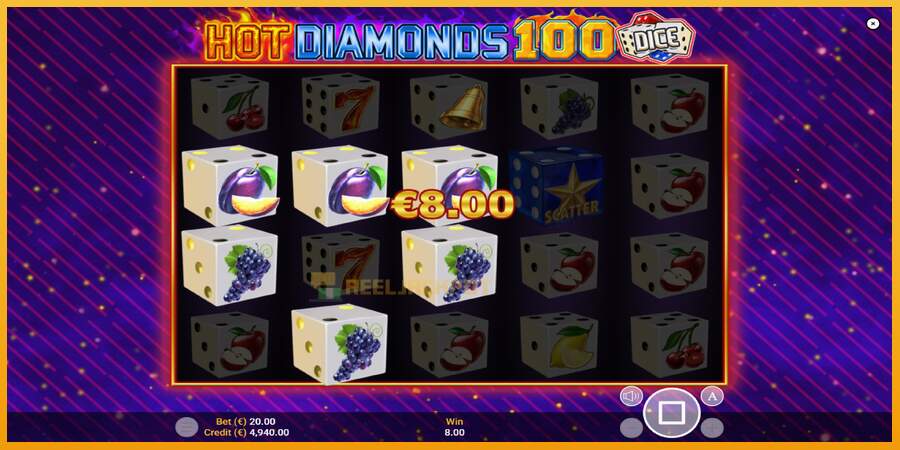 슬롯머신에서의 진정한 즐거움 Hot Diamonds 100 Dice 돈을 위해, 그림 2