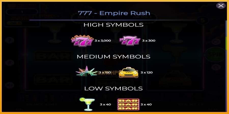 슬롯머신에서의 진정한 즐거움 777 Empire Rush 돈을 위해, 그림 5